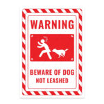 UL2579-ENG - Dikkat Köpek Var Bağlı Değil İkaz ve Uyarı Levhası
