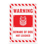 UL2583-ENG - Dikkat Köpek Var Bağlı Değil İkaz ve Uyarı Levhası