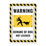 UL2584-ENG - Dikkat Köpek Var Bağlı Değil İkaz ve Uyarı Levhası