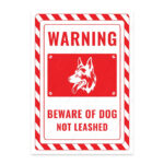 UL2587-ENG - Dikkat Köpek Var Bağlı Değil İkaz ve Uyarı Levhası