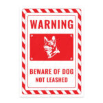 UL2595-ENG - Dikkat Köpek Var Bağlı Değil İkaz ve Uyarı Levhası