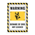 UL2596-ENG - Dikkat Köpek Var Bağlı Değil İkaz ve Uyarı Levhası