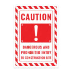UL2610-ENG - İnşaat Sahasına Girmek Tehlikeli ve Yasaktır İkaz ve Uyarı Levhası