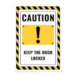 UL2617-ENG - Kapıyı Kilitli Tut İkaz ve Uyarı Levhası