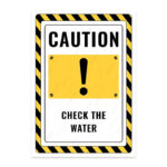 UL2620-ENG - Suları Kontrol Et İkaz ve Uyarı Levhası