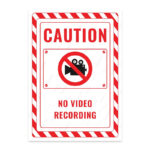 UL2623-ENG - Video Çekmek Yasaktır İkaz ve Uyarı Levhası