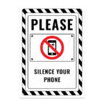 UL2628-ENG - Lütfen Telefonunuzu Sessize Alın İkaz ve Uyarı Levhası