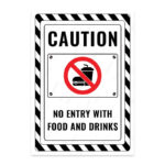 UL2634-ENG - Yiyecek ve İçecek ile Girmek Yasaktır İkaz ve Uyarı Levhası