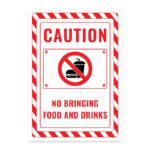 UL2635-ENG - Yiyecek ve İçecek Getirmek Yasaktır İkaz ve Uyarı Levhası