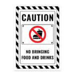 UL2636-ENG - Yiyecek ve İçecek Getirmek Yasaktır İkaz ve Uyarı Levhası