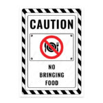 UL2638-ENG - Yiyecek Getirmek Yasaktır İkaz ve Uyarı Levhası