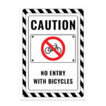 UL2650-ENG - Bisiklet ile Girmek Yasaktır İkaz ve Uyarı Levhası