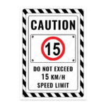 UL2666-ENG - 15 Km/S Hız Sınırı Aşma İkaz ve Uyarı Levhası