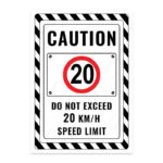 UL2668-ENG - 20 Km/S Hız Sınırı Aşma İkaz ve Uyarı Levhası