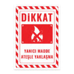 UL2676 - Yanıcı Madde Ateşle Yaklaşma İkaz ve Uyarı Levhası