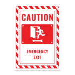 UL2679-ENG - Acil Çıkış Sol Yöne İkaz ve Uyarı Levhası