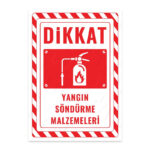 UL2690 - Yangın Söndürme Malzemeleri İkaz ve Uyarı Levhası