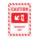 UL2693-ENG - Acil Çıkış Sol Yöne Aşağı İkaz ve Uyarı Levhası