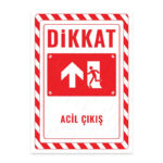 UL2696 - Acil Çıkış Sol Yöne Yukarı İkaz ve Uyarı Levhası