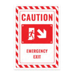 UL2697-ENG - Acil Çıkış Sağ Yöne Aşağı İkaz ve Uyarı Levhası