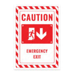 UL2698-ENG - Acil Çıkış Sağ Yöne Aşağı İkaz ve Uyarı Levhası