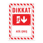 UL2698 - Acil Çıkış Sağ Yöne Aşağı İkaz ve Uyarı Levhası