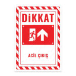 UL2700 - Acil Çıkış Sağ Yöne Yukarı İkaz ve Uyarı Levhası