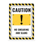 UL2713-ENG - Küfürlü ve Argo Konuşmak Yasaktır İkaz ve Uyarı Levhası