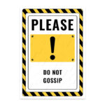 UL2719-ENG - Lütfen Dedikodu Yapma İkaz ve Uyarı Levhası