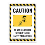 UL2720-ENG - Güvenlik Önlemlerini Almadan İş Başlama İkaz ve Uyarı Levhası