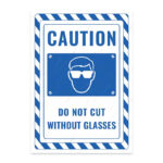 UL2737-ENG - Gözlüksüz Kesim Yapma İkaz ve Uyarı Levhası