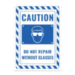 UL2739-ENG - Gözlüksüz Tamirat Yapma İkaz ve Uyarı Levhası