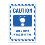 UL2753-ENG - İlaçlama Yaparken Maske Kullan İkaz ve Uyarı Levhası