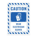 UL2760-ENG - Elektrikçi Eldiveni Giy İkaz ve Uyarı Levhası