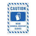 UL2763-ENG - Kimyasallara Dayanıklı Eldiven Giy İkaz ve Uyarı Levhası
