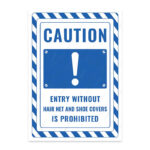 UL2805-ENG - Bone ve Galoş Takmadan Girmek Yasaktır İkaz ve Uyarı Levhası