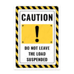 UL2822-ENG - Yükü Asılı Bırakma İkaz ve Uyarı Levhası