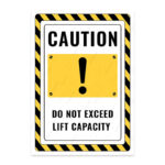 UL2823-ENG - Kapasiteden Daha Çoğunu Kaldırma İkaz ve Uyarı Levhası