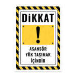 UL2827 - Asansör Yük Taşımak İçindir İkaz ve Uyarı Levhası