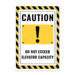 UL2828-ENG - Kapasiteden Daha Fazlasını Asansöre Yükleme İkaz ve Uyarı Levhası