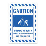 UL2837-ENG - Emniyet Kemersiz Çalışmak Tehlikeli ve Yasaktır İkaz ve Uyarı Levhası