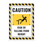 UL2843-ENG - Yüksekten Düşme Tehlikesi İkaz ve Uyarı Levhası