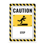 UL2845-ENG - Basamak Var İkaz ve Uyarı Levhası