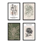 PA4S1051 - Bohem Flower Market Dörtlü Set Poster