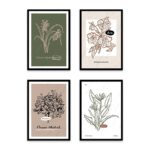 PA4S1052 - Bohem Flower Market Dörtlü Set Poster