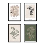PA4S1065 - Botanik Koleksiyon Dörtlü Set Poster
