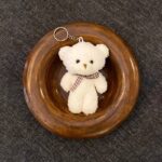 A1003 - Fiyonklu Ayıcık Tüylü Peluş Anahtarlık (12cm)