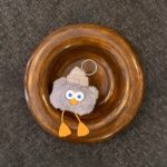 A1008 - Bereli Ördek Gri Peluş Ponpon Anahtarlık (11cm)