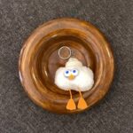 A1011 - Bereli Ördek Beyaz Peluş Ponpon Anahtarlık (11cm)