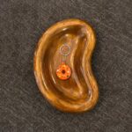 A1019 - Donat Turuncu Yumuşak Doku Silikon Anahtarlık (3,5cm)